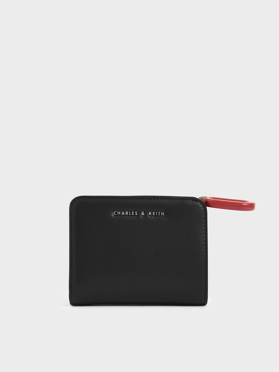 Black Mini Top Zip Small Wallet - CHARLES & KEITH MY