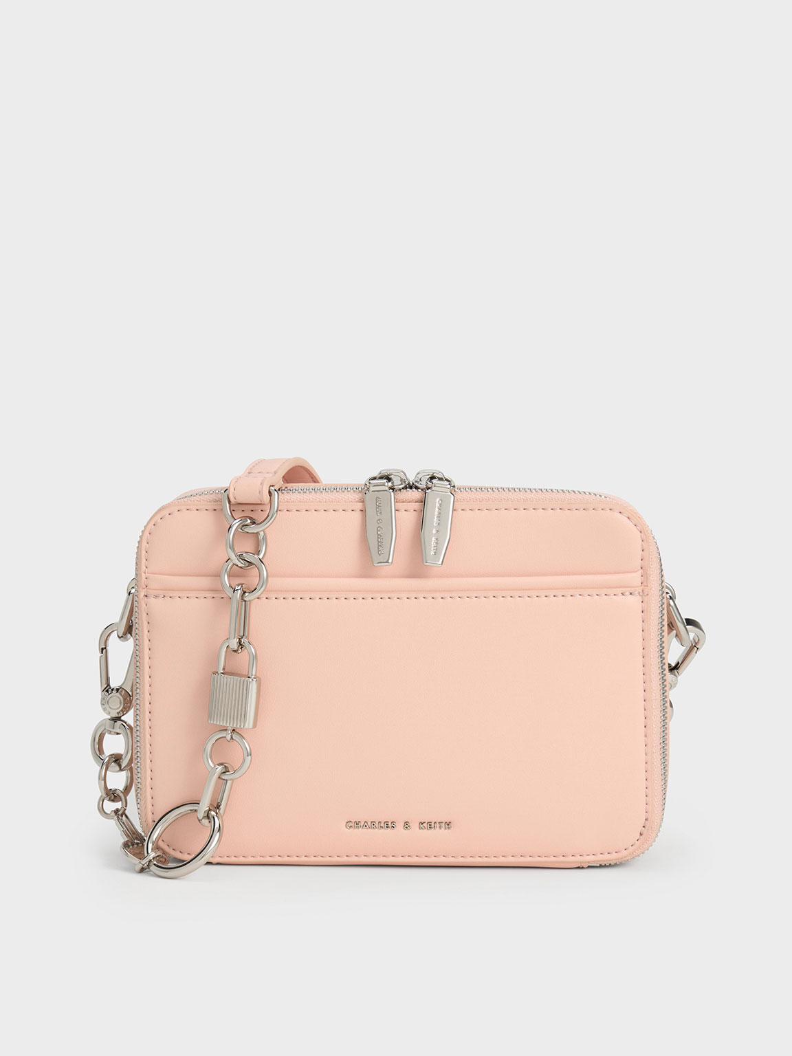 Pink Lock & Key Chain Handle - Bag & CHARLES US KEITH