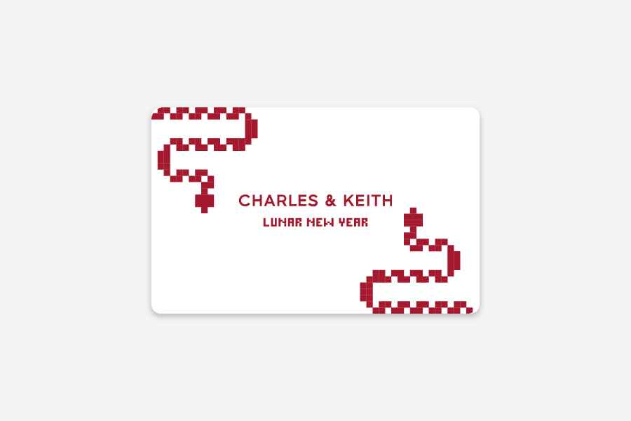 Lunar New Year Gift Card - Pixel Snakes Red, Animal Print Burgundy, giftLanding