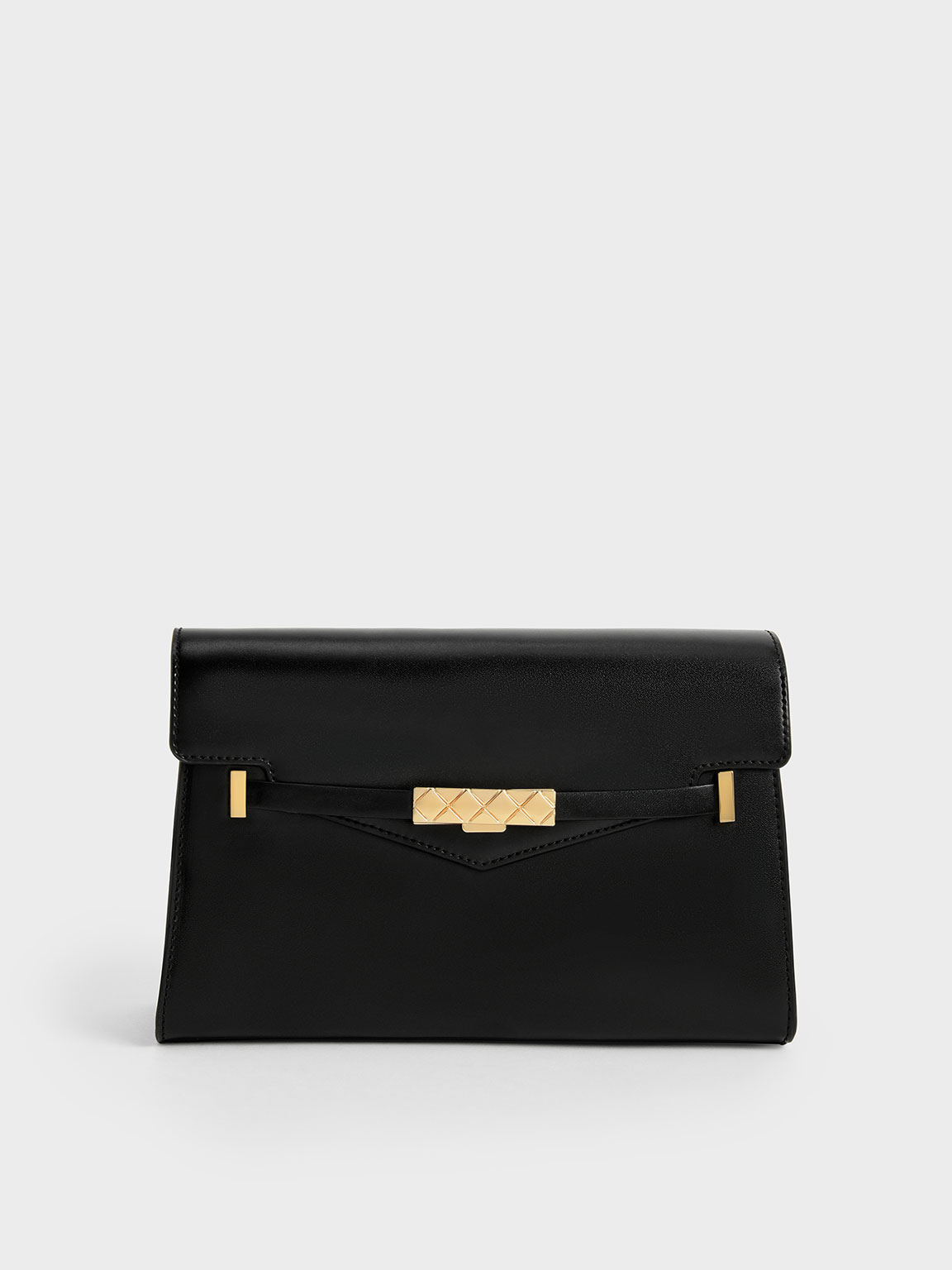 Black Sabrina Envelope Shoulder Bag - CHARLES & KEITH KR