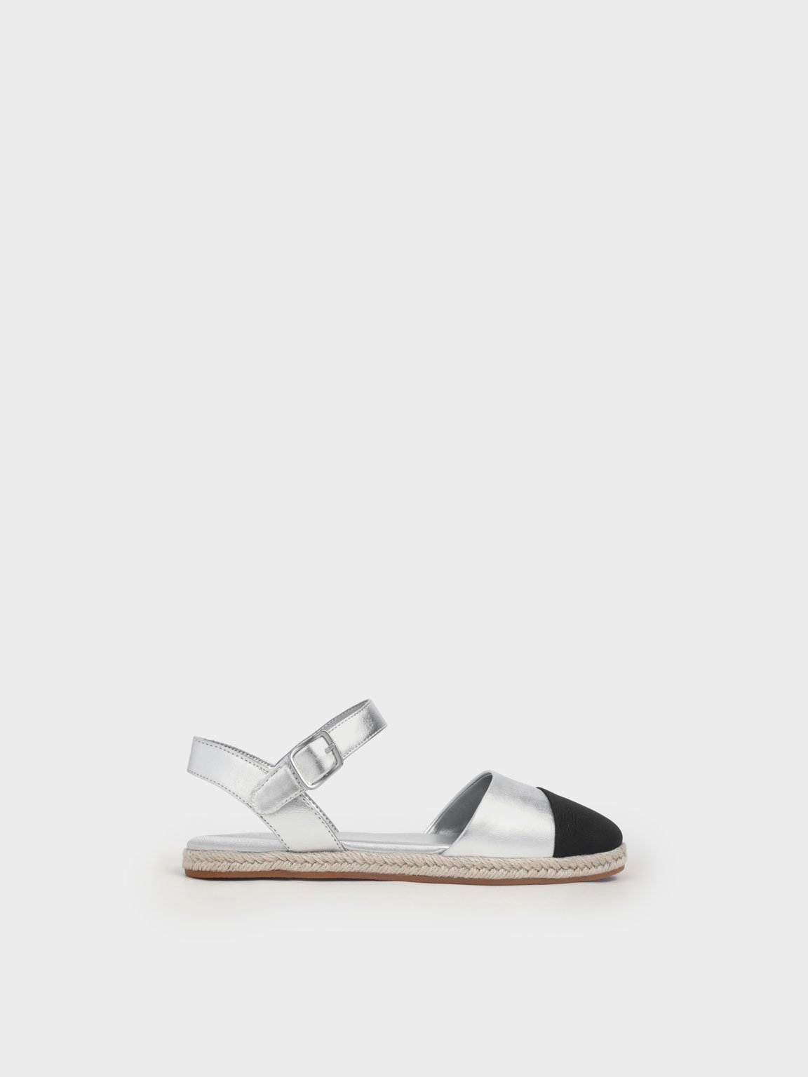 Silver Girls' Two-Tone Ankle-Strap Espadrilles - CHARLES & KEITH US