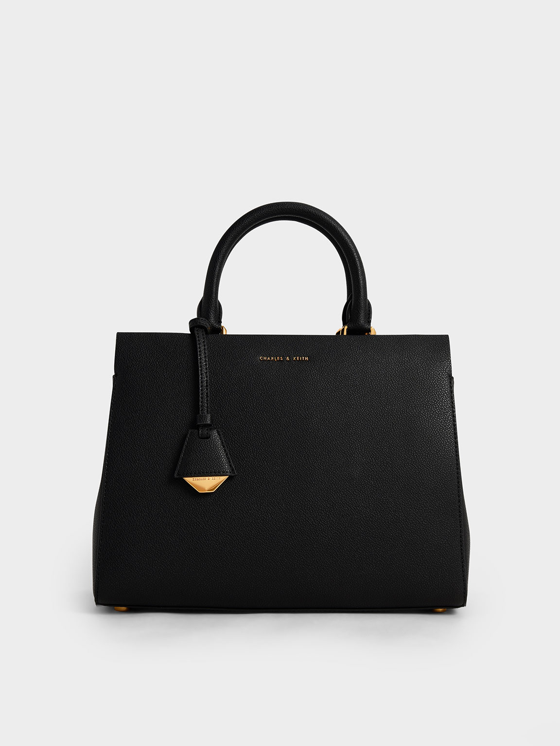 Black Mirabelle Structured Handbag - CHARLES & KEITH BR