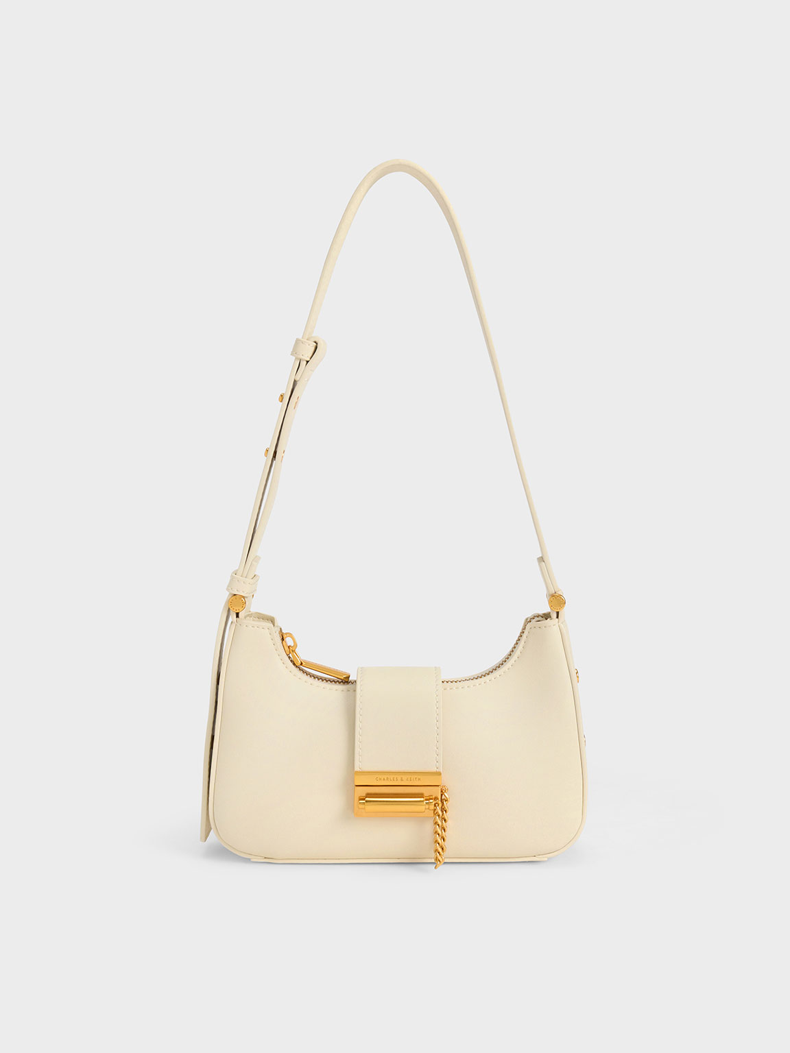 Chalk Metallic Accent Belted Bag - CHARLES & KEITH US