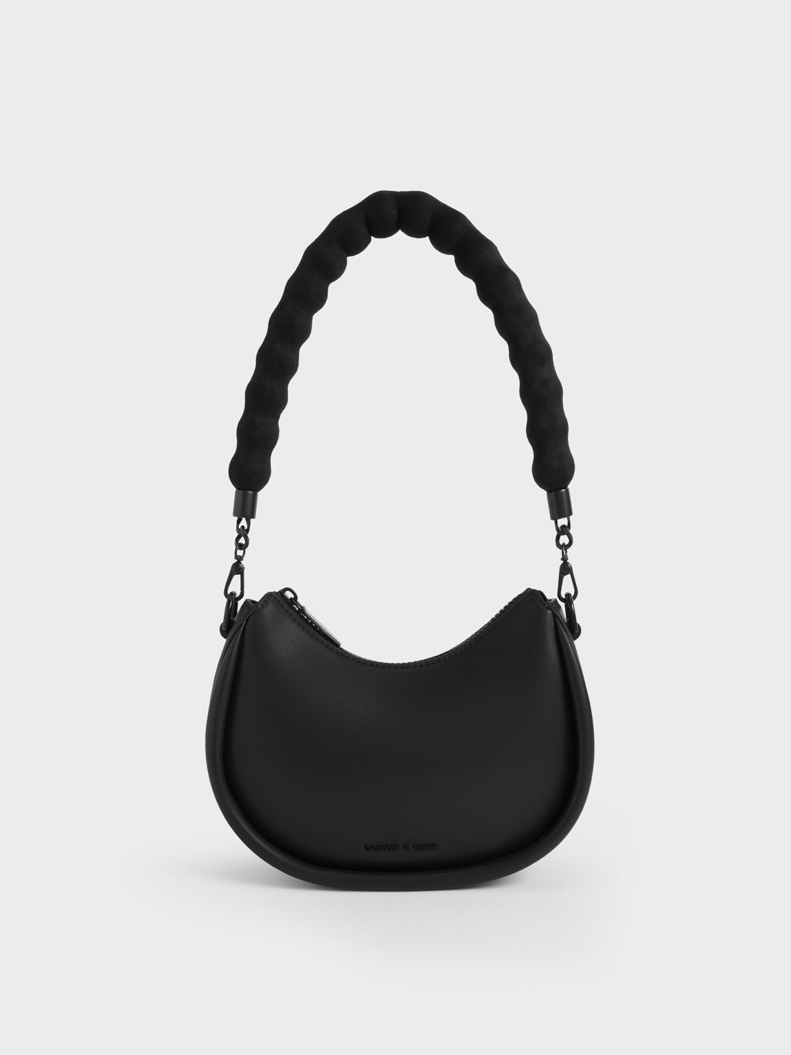 Black Lana Curved Shoulder Bag - CHARLES & KEITH International