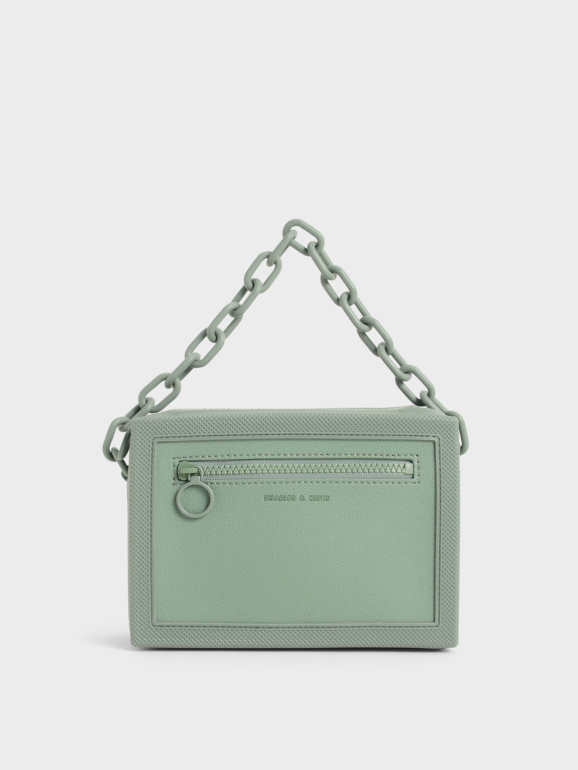 Sage Green Chain Link Crossbody Bag CHARLES KEITH International