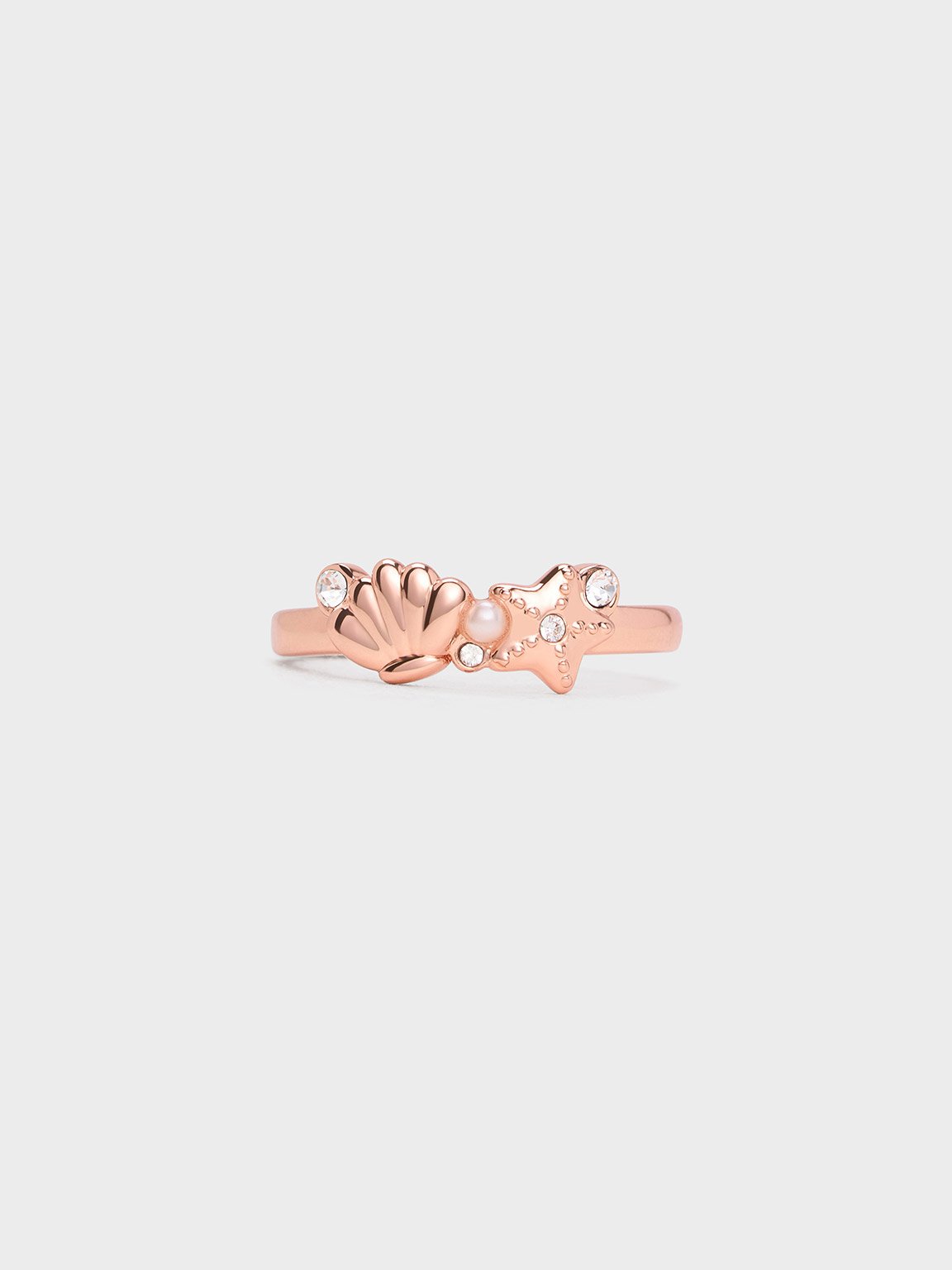 Rose Gold Oceana Crystal Ring - CHARLES & KEITH International