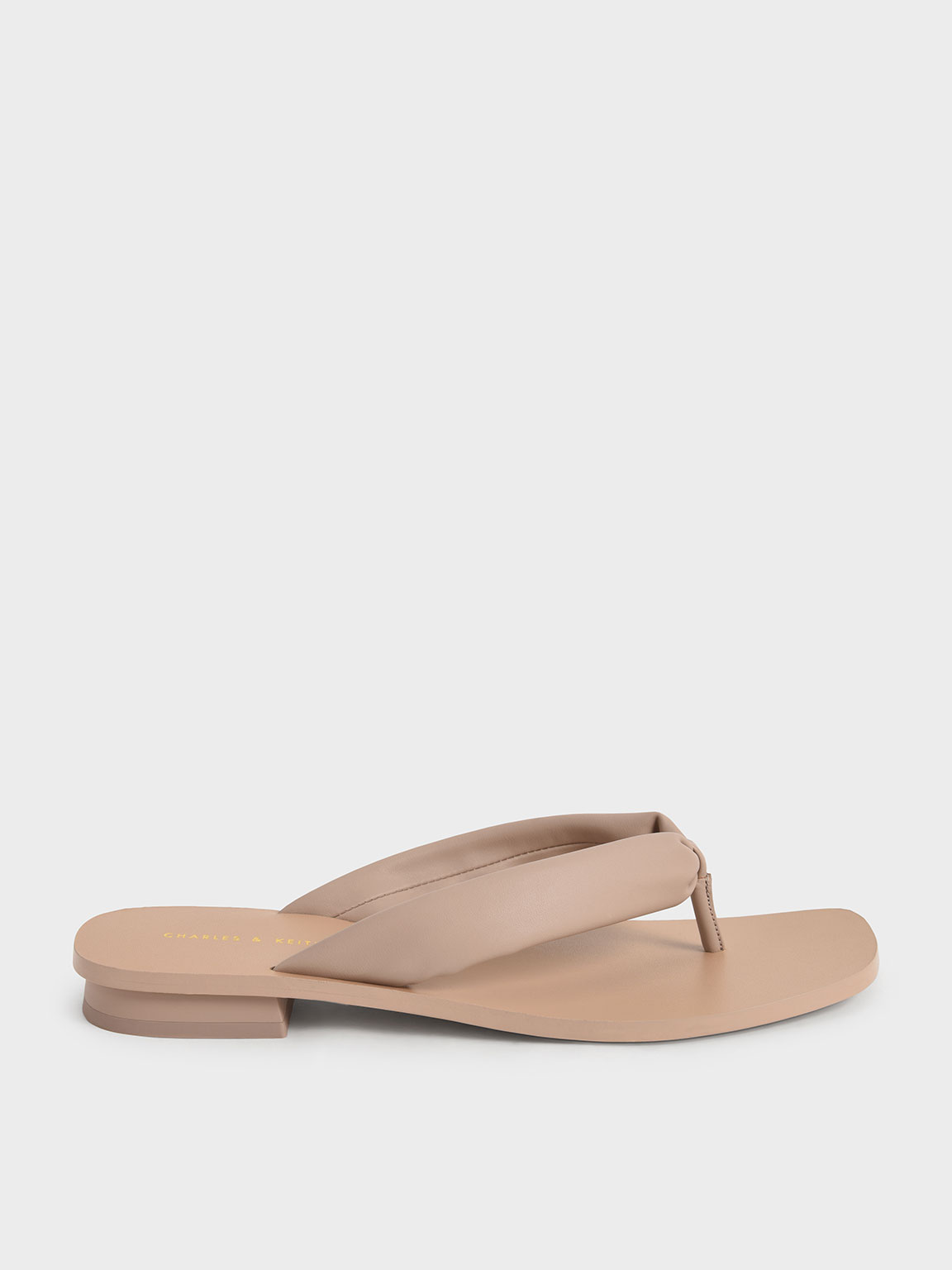 Nude Puffy Strap Thong Sandals - CHARLES & KEITH CA