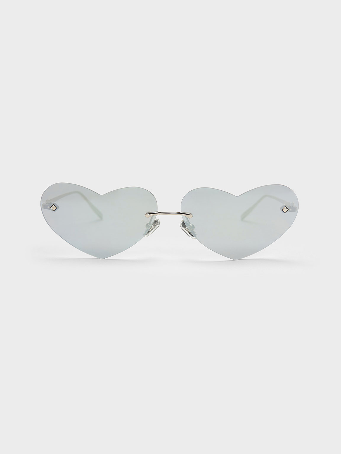 Silver Heart Shaped Cat Eye Sunglasses Charles And Keith Sg