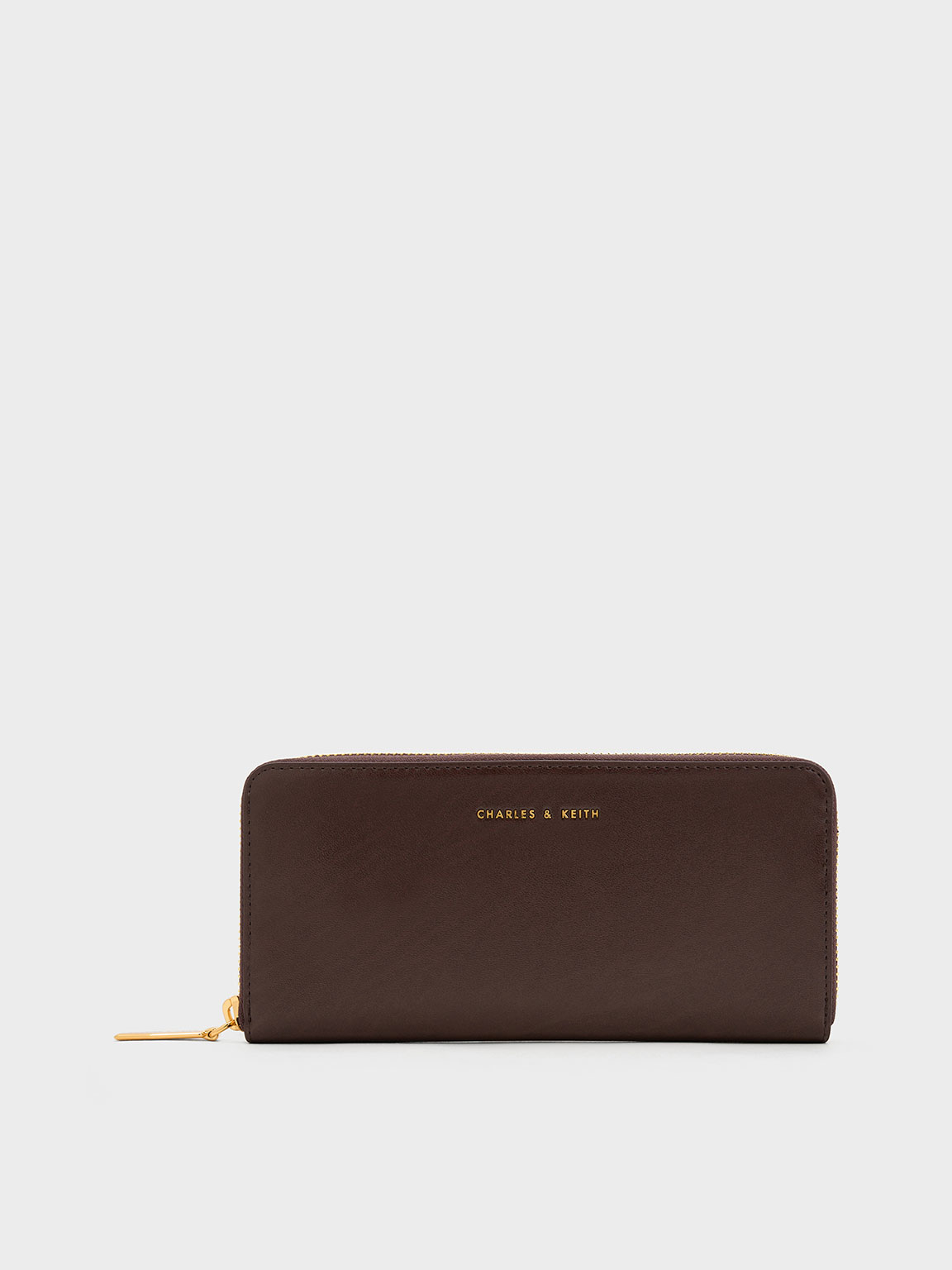 Charles & Keith Zip-around Long Wallet In Brown