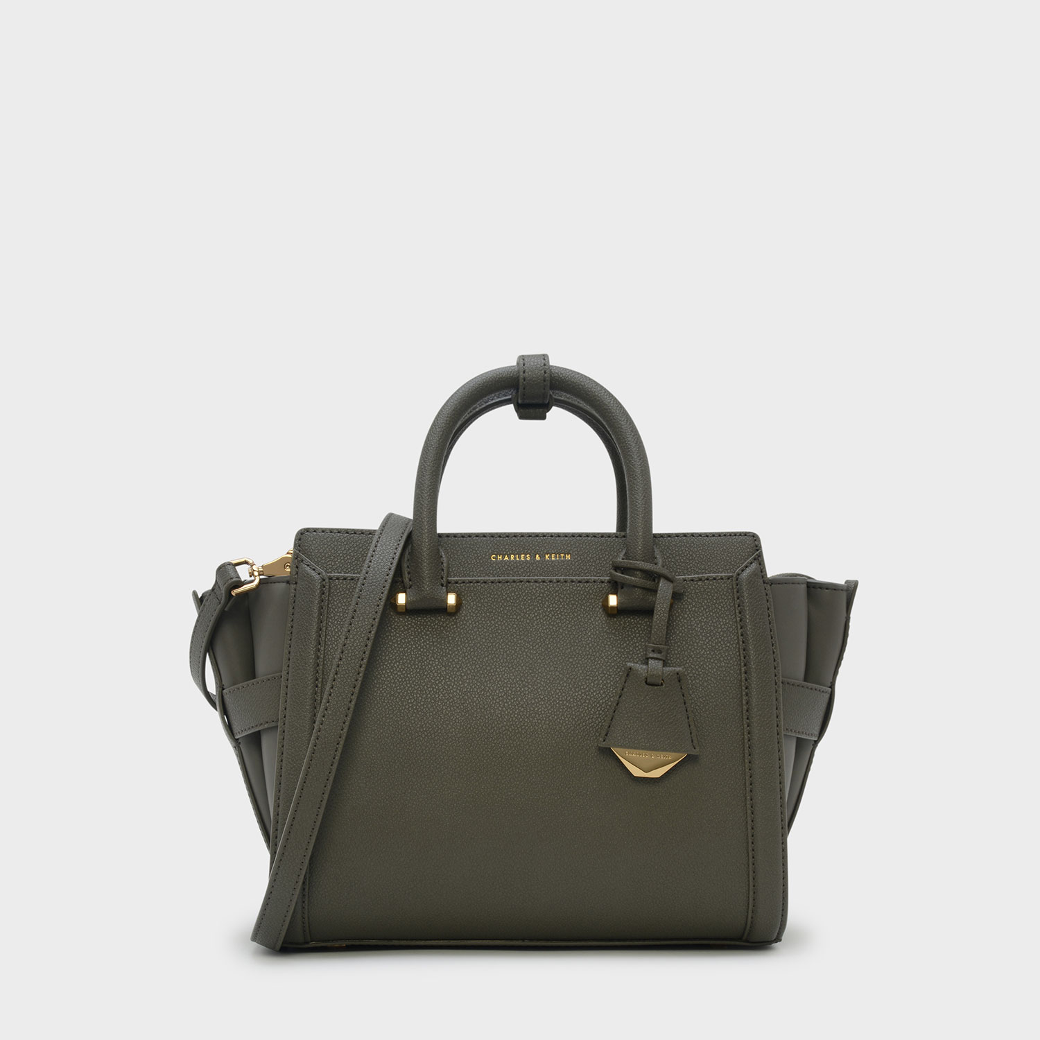 Olive Trapeze Tote Bag  CHARLES  KEITH  MY