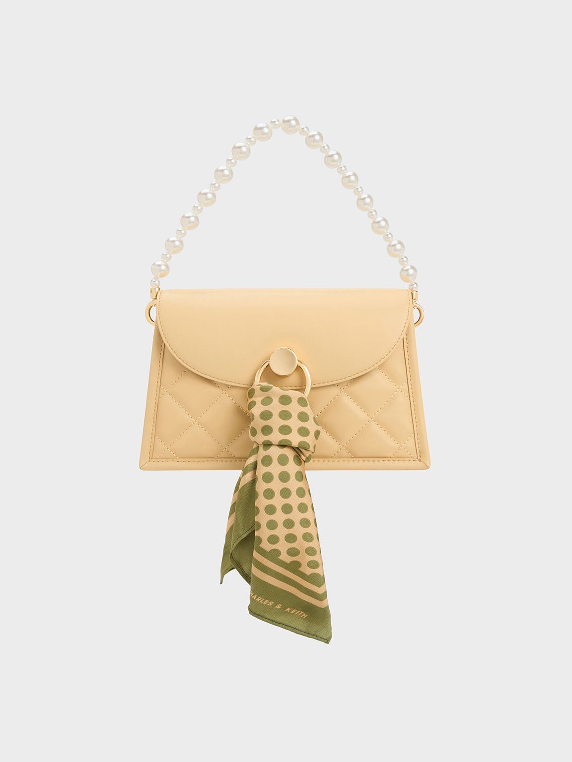 Green Roza Beaded Handle Scarf Bag - CHARLES & KEITH US