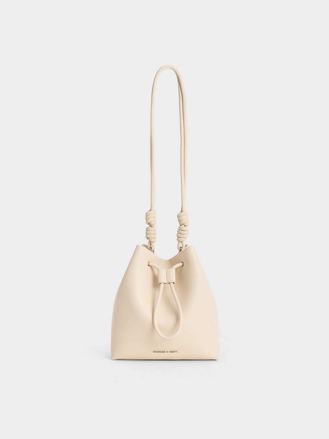 Beige Leia Knotted Bucket Bag - CHARLES & KEITH SG